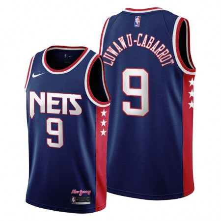 Camiseta Hombre Brooklyn Nets Timothe Luwawu-Cabarrot 9 Nike 2021-22 City Edition Throwback 90s Swingman